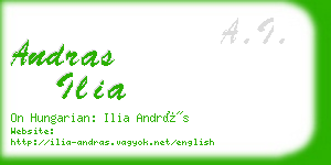 andras ilia business card